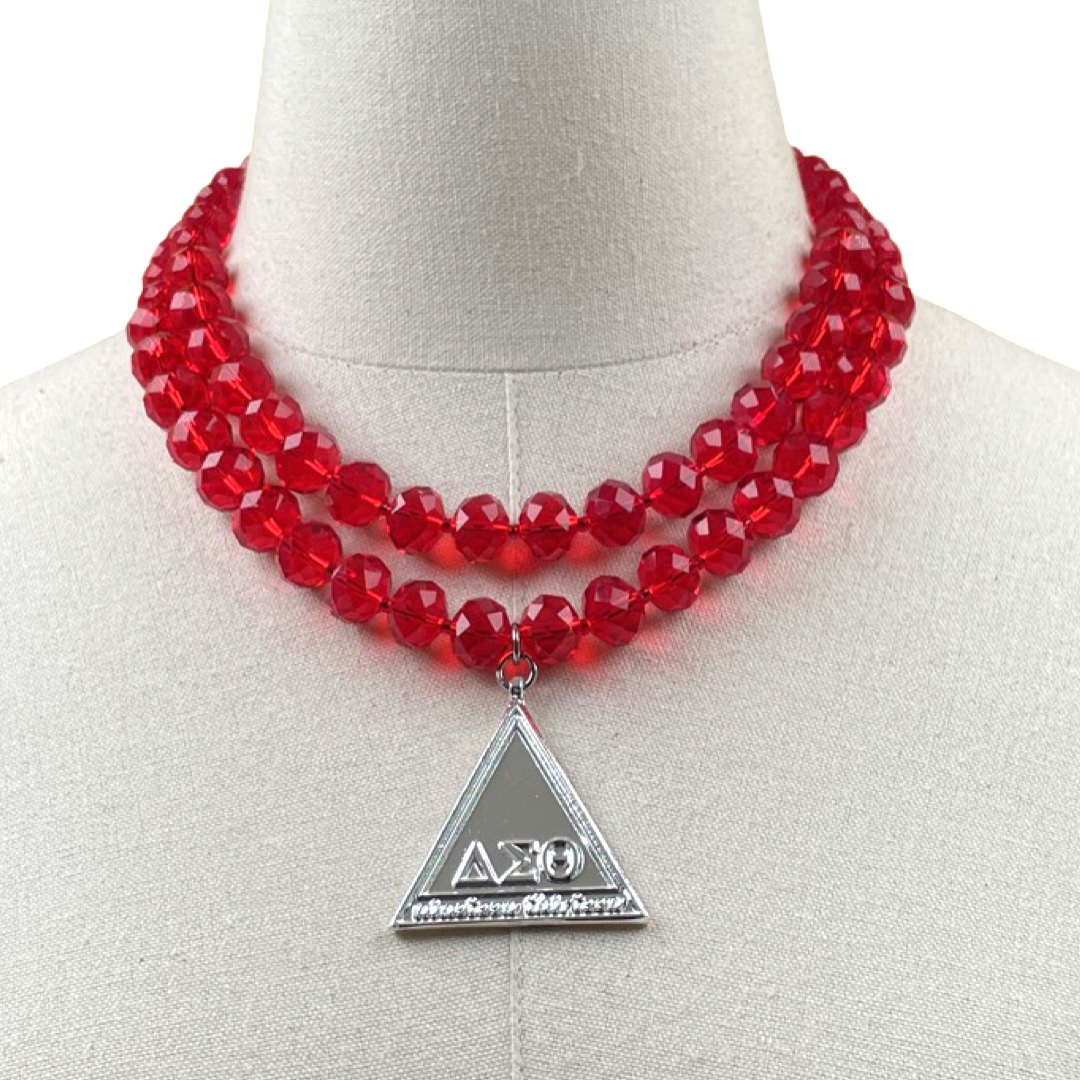 Delta Red Royal Necklace Delta Necklace Cerese D, Inc. Silver