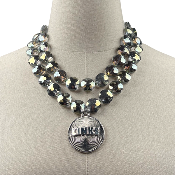 Links Flor Iridescent Crystal Necklace LINKS Necklaces Cerese D, Inc. Silver
