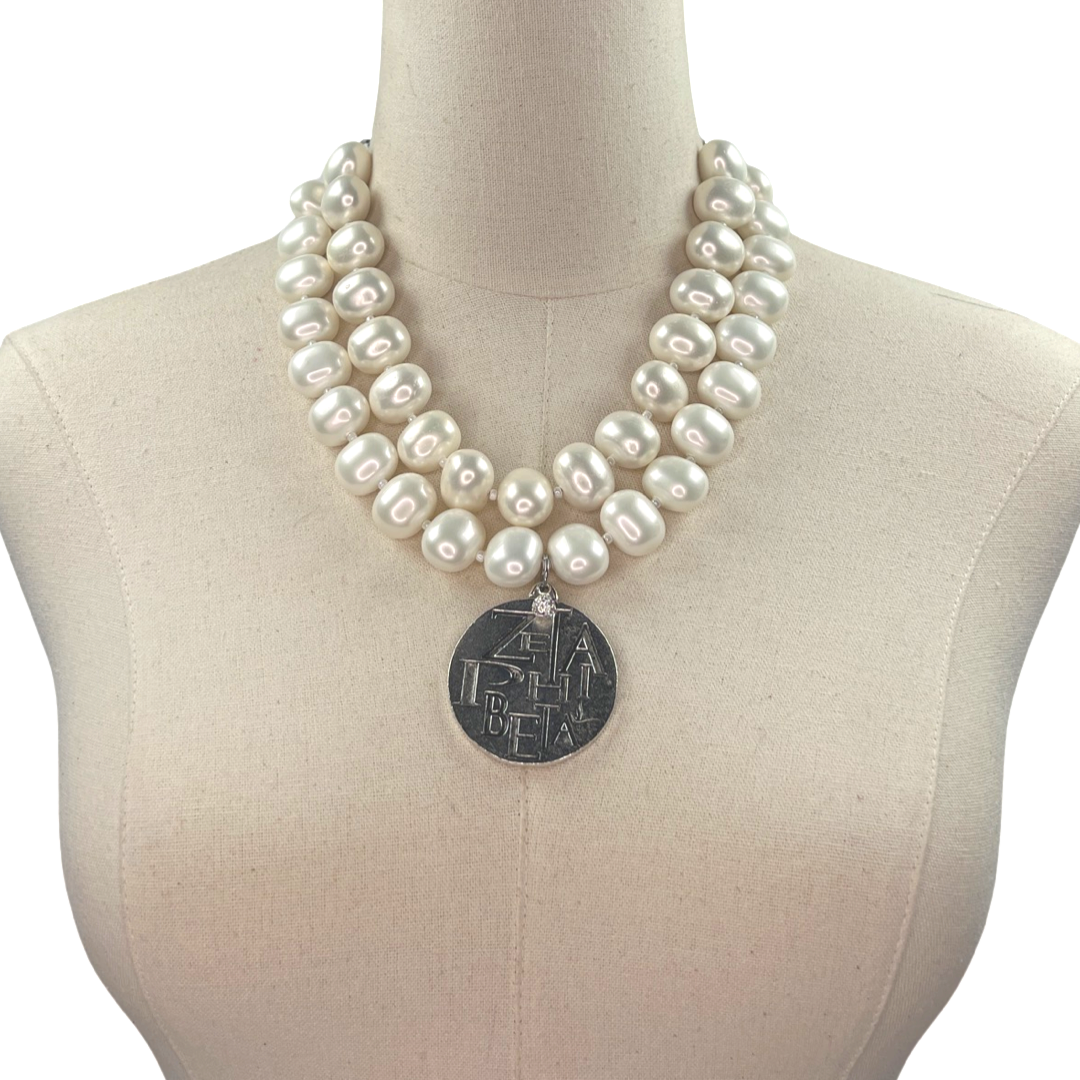 Zeta Classic Pearl Double Necklace Zeta Necklace Cerese D Jewelry Funky DBL