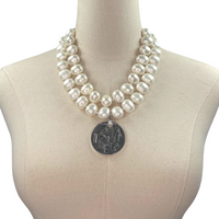 Zeta Classic Pearl Double Necklace Zeta Necklace Cerese D Jewelry Funky DBL  