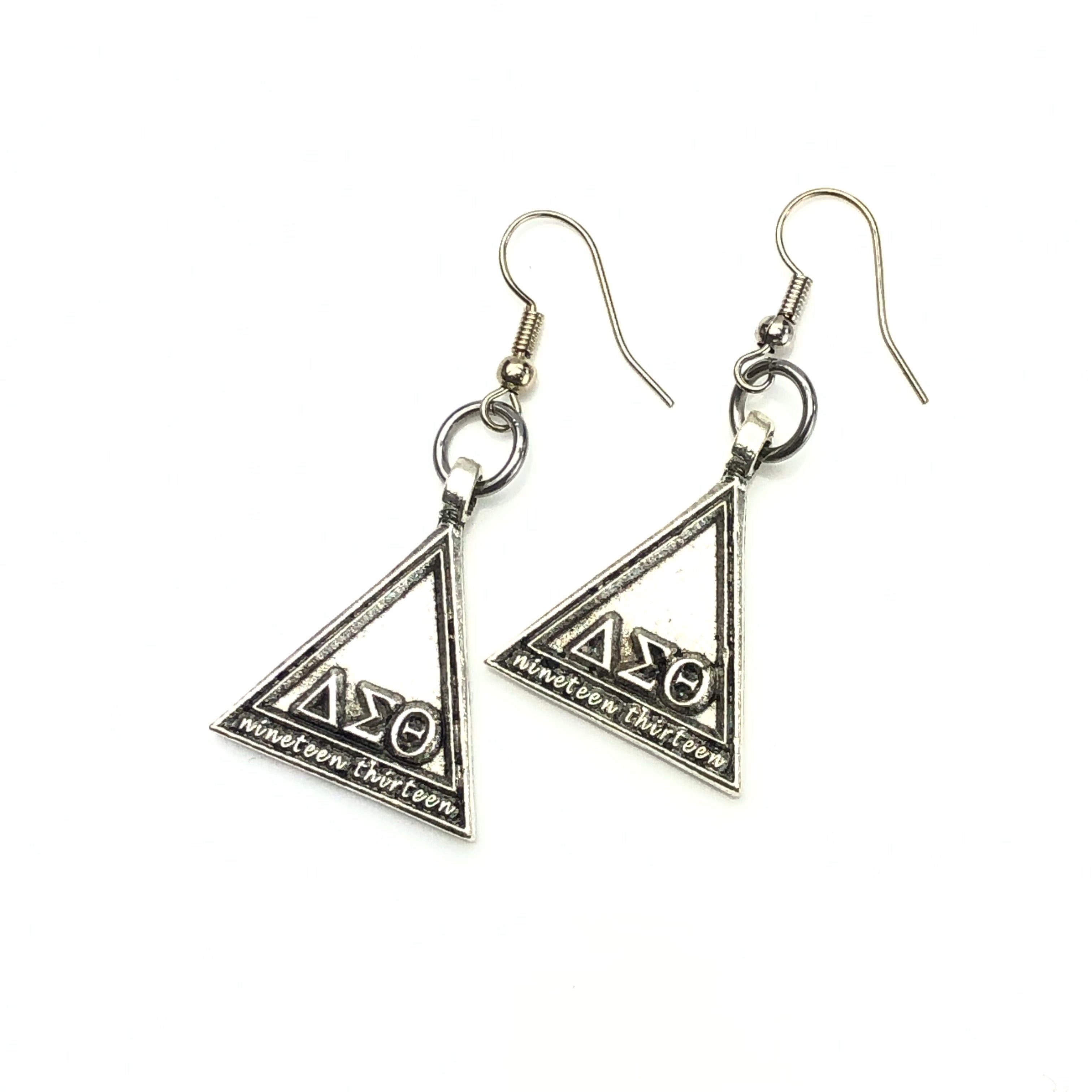 Delta Pyramid Earrings Delta Earrings Cerese D, Inc. Silver