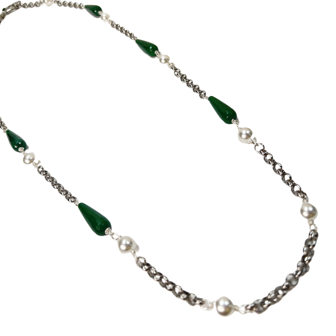 Green Droplet Necklace LINKS Necklaces Cerese D, Inc.