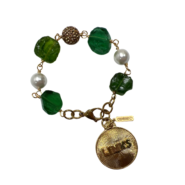 Links Divine Green Quartz Bracelet LINKS Bracelets Cerese D, Inc. Gold