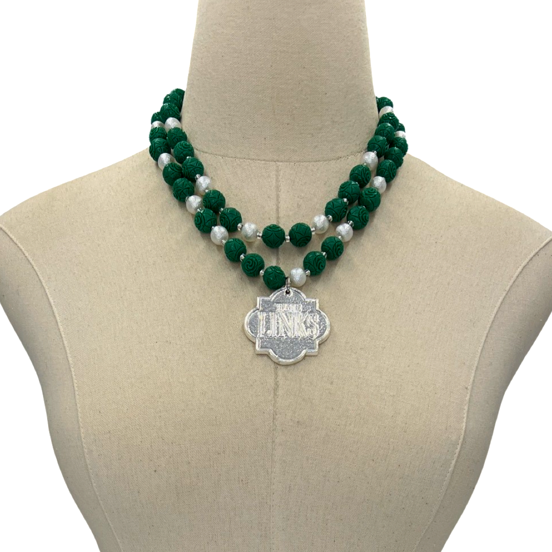 Links Green Blade Necklace LINKS Necklaces Cerese D, Inc.