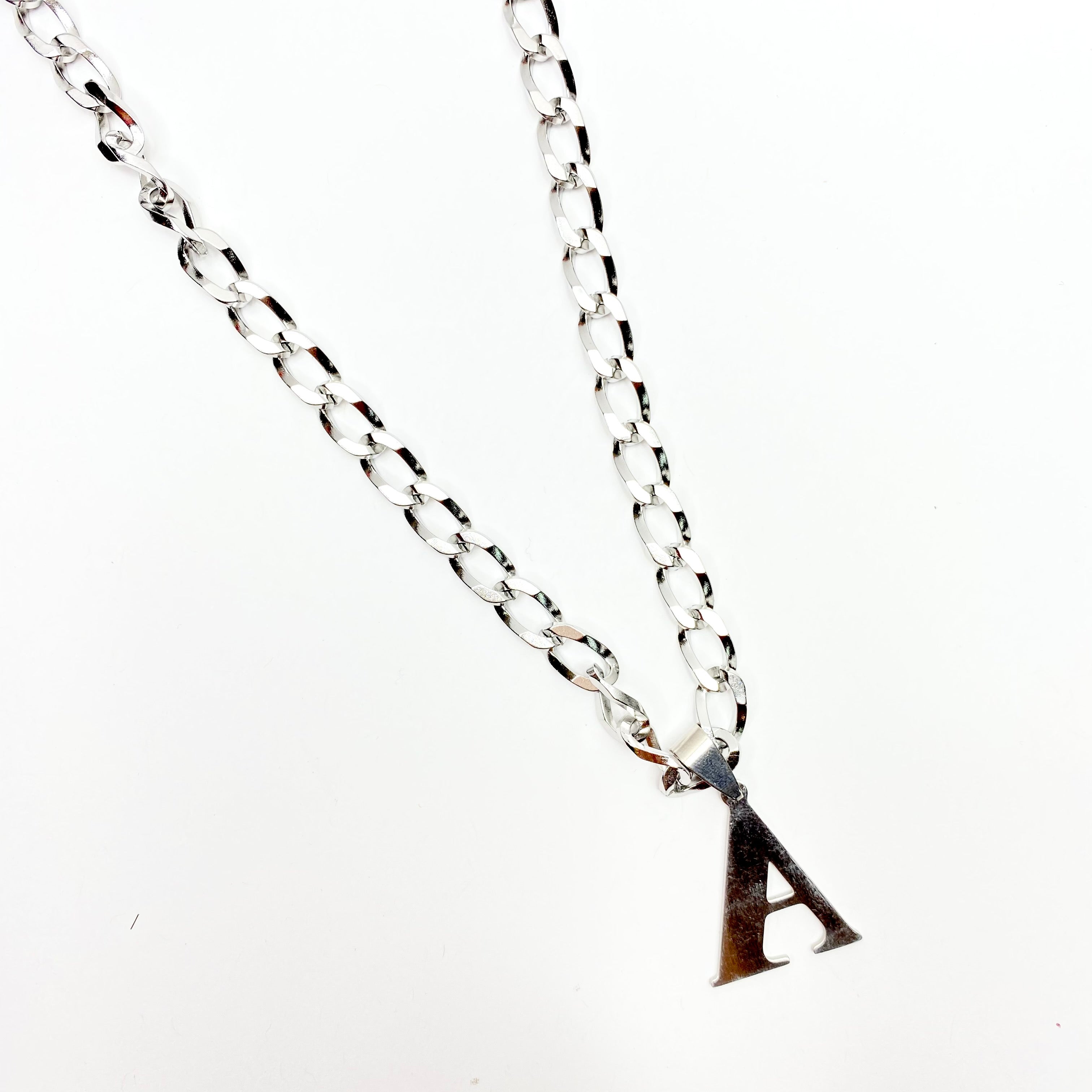 Lettering Legend Necklace Necklaces Cerese D, Inc. Silver A