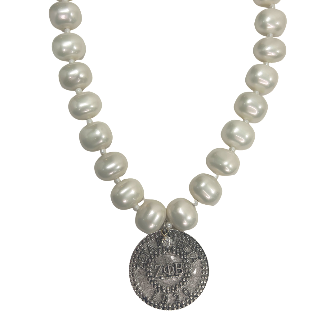 Zeta Classic Pearl Single Necklace Zeta Necklace Cerese D Jewelry