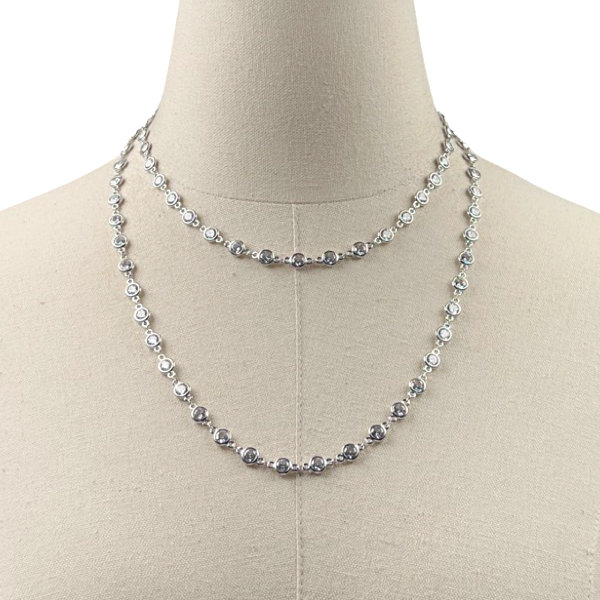 Agatha Dazzling Crystal Rhinestone Necklace Necklaces Cerese D, Inc. Silver