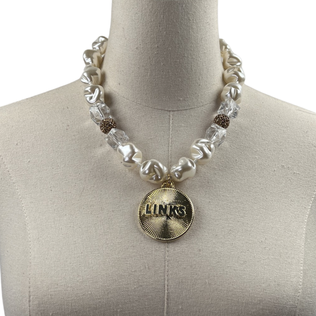 Links Pillow Necklace LINKS Necklaces Cerese D, Inc. Gold