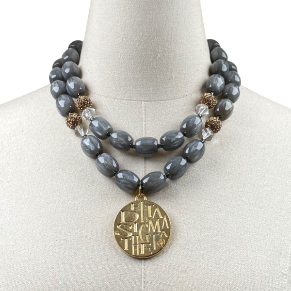 Delta Diva Grey Necklace Delta Necklace Cerese D, Inc. Gold