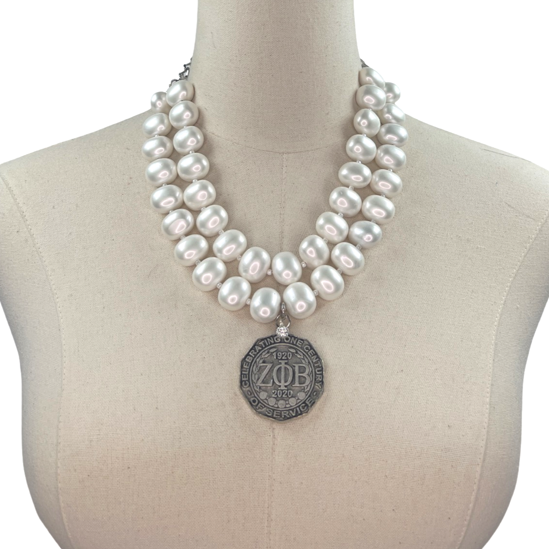 Zeta Classic Pearl Double Necklace Zeta Necklace Cerese D Jewelry Centennial DBL