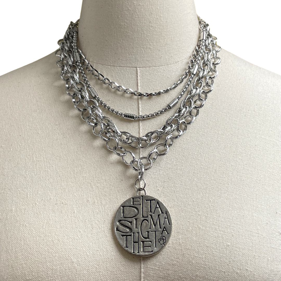 Delta Classic Beat Necklace DELTA Necklaces Cerese D, Inc. Silver Funky