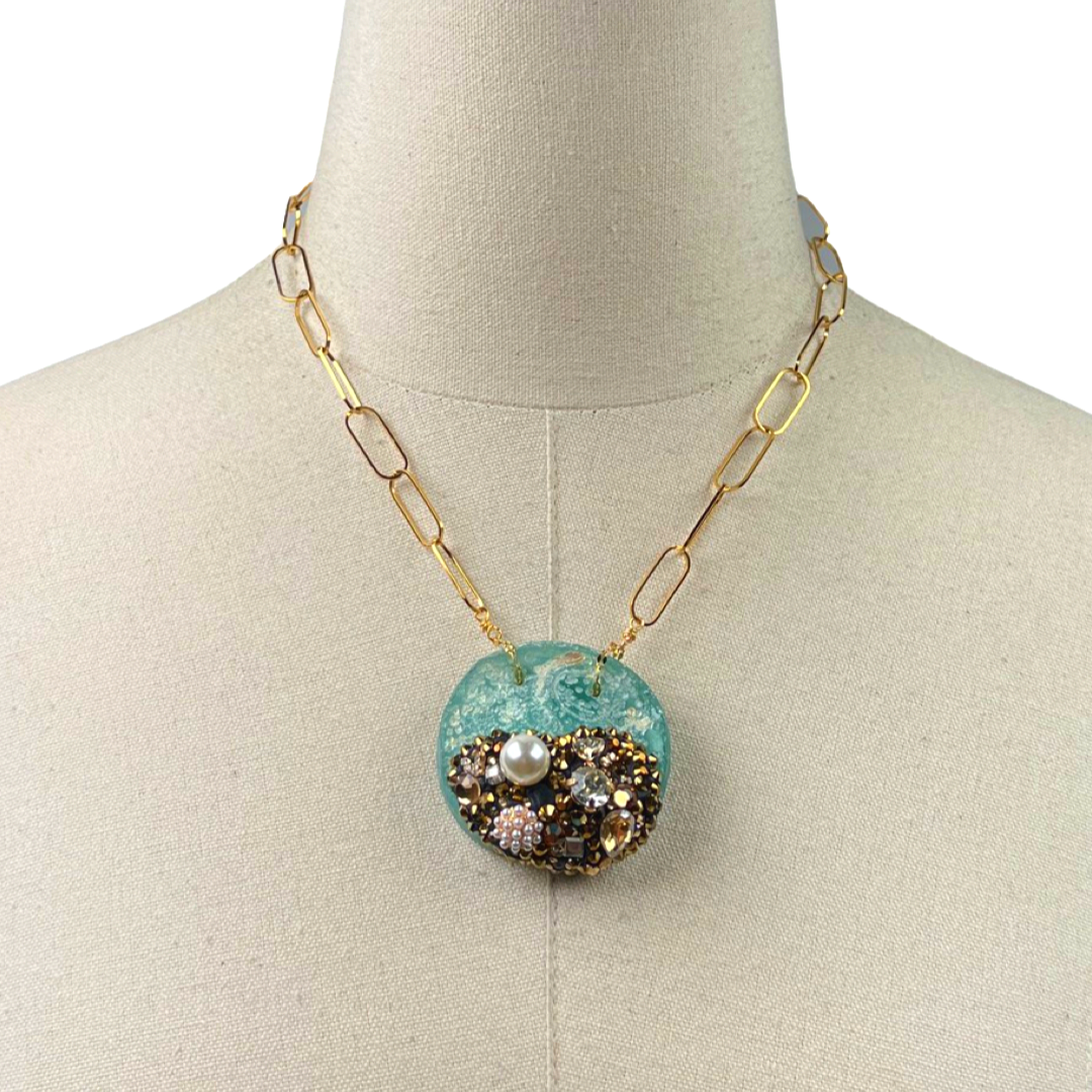 Peacock Roman Necklace OOAK Cerese D, Inc.