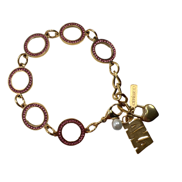 AKA Pink Panther Crystal Bracelet AKA Bracelets Cerese D, Inc. Gold Letters
