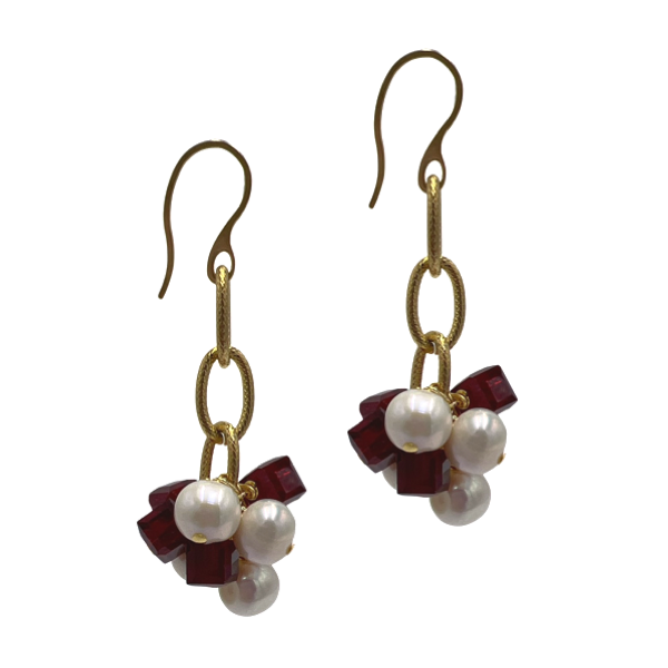 Sublime Beauty Earrings Earrings Cerese D, Inc. Red Gold