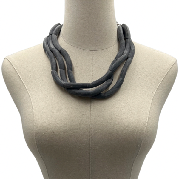 Brushed Black Curve Necklace Necklaces Cerese D, Inc.