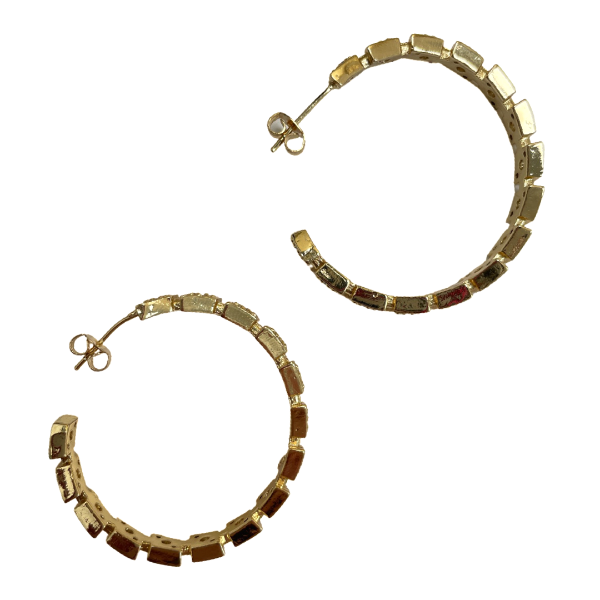 Micro Pave Round Hoop Earring Earrings Cerese D, Inc.
