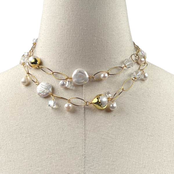 Little Feather Alluring Pearl Necklace Necklaces Cerese D, Inc.