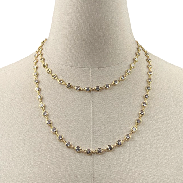 Agatha Dazzling Crystal Rhinestone Necklace Necklaces Cerese D, Inc. Gold
