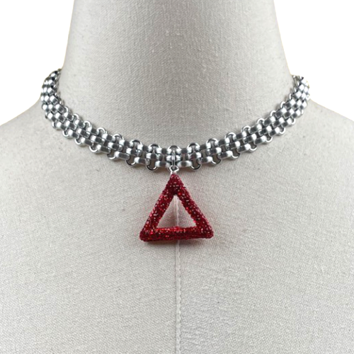 Delta Choker Pave Pyramid Necklace Delta Necklace Cerese D Jewelry Red