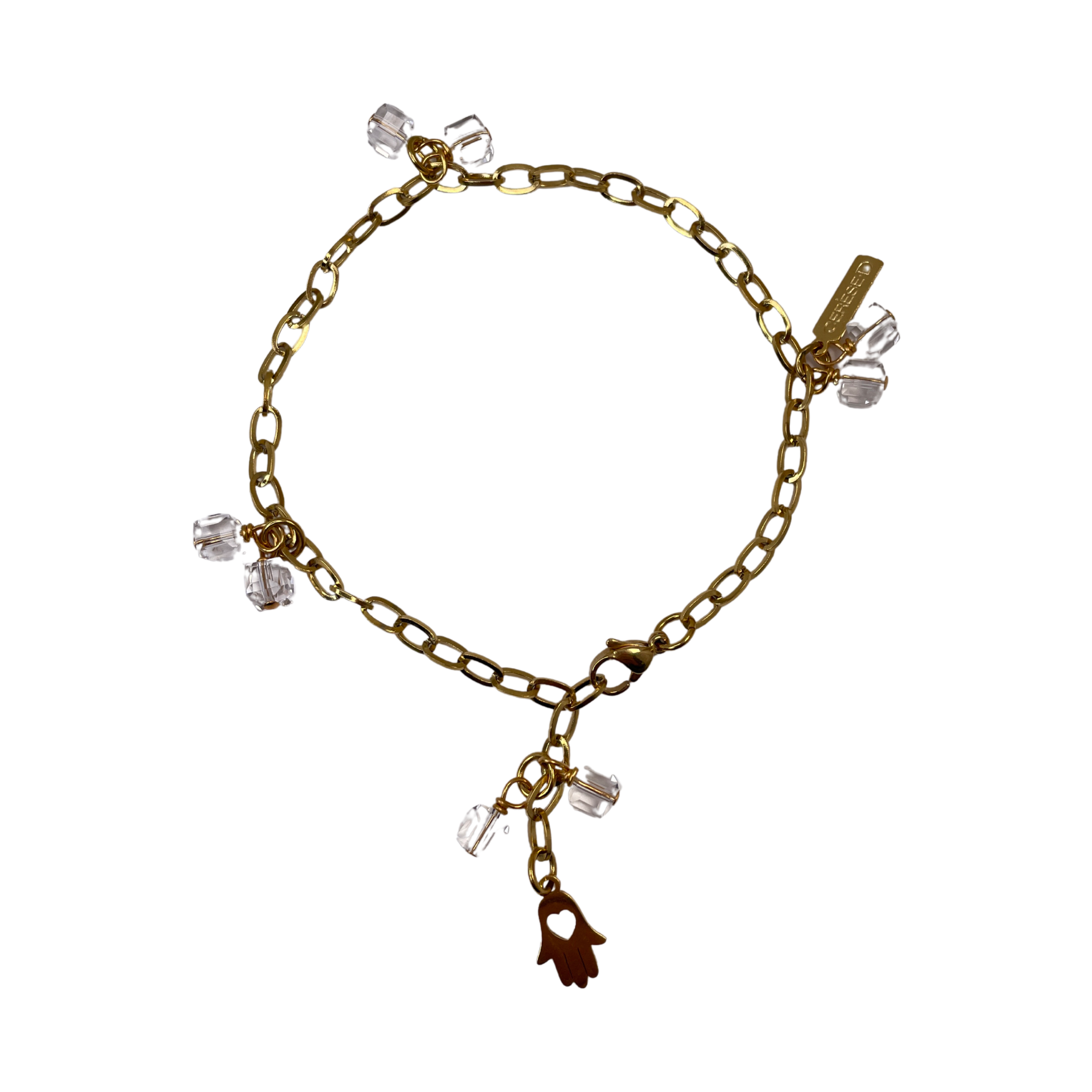 Caribbean Cruise Anklet Anklets Cerese D, Inc. Gold Hamsa 10"