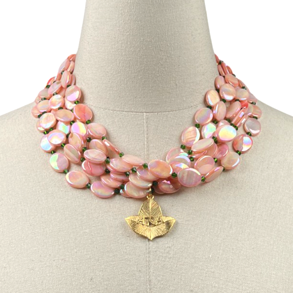 AKA Pink Tea Necklace AKA Necklaces Cerese D, Inc. Gold