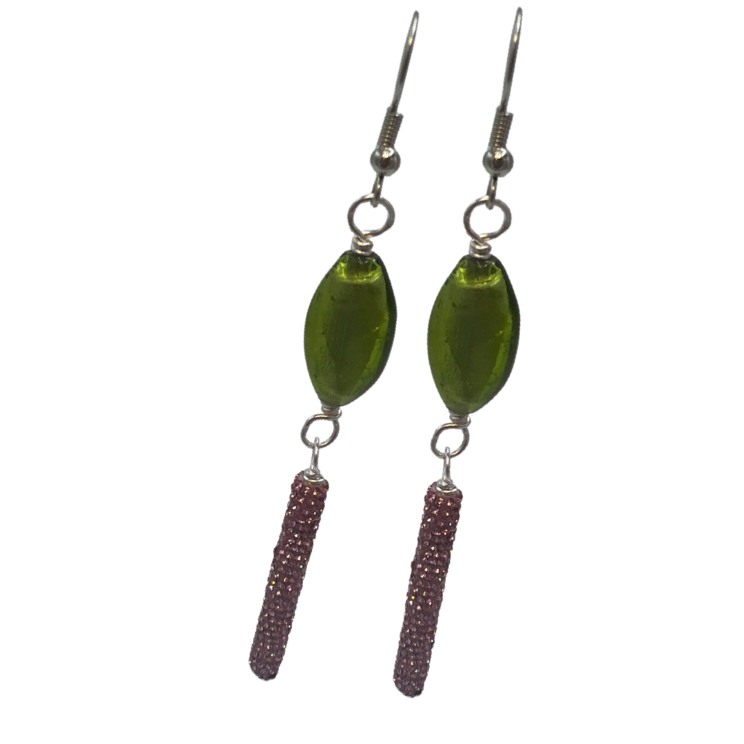 AKA Skee Wee Pave Sticks Earrings AKA Earrings Cerese D, Inc. Silver