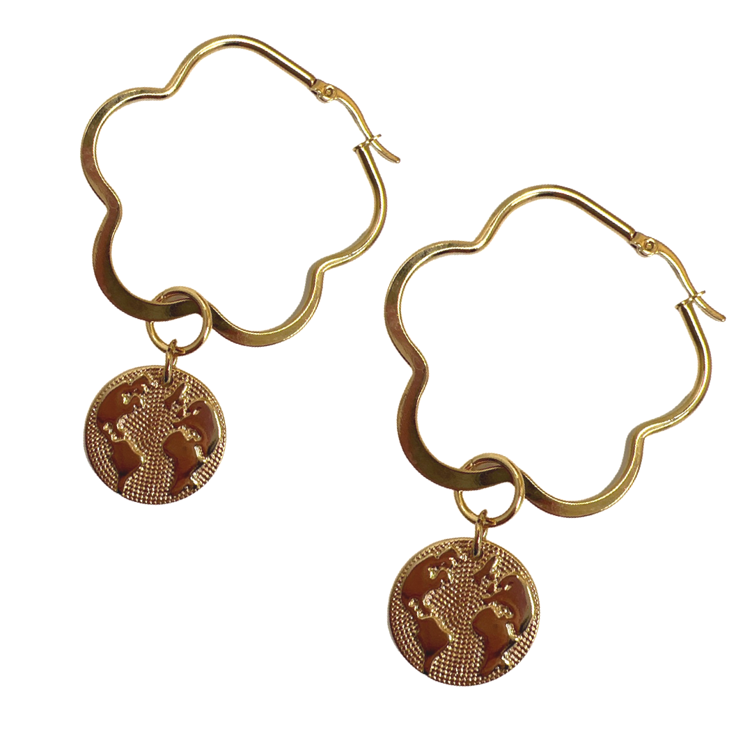 Global Traveler Hoop Earrings Earrings Cerese D, Inc.