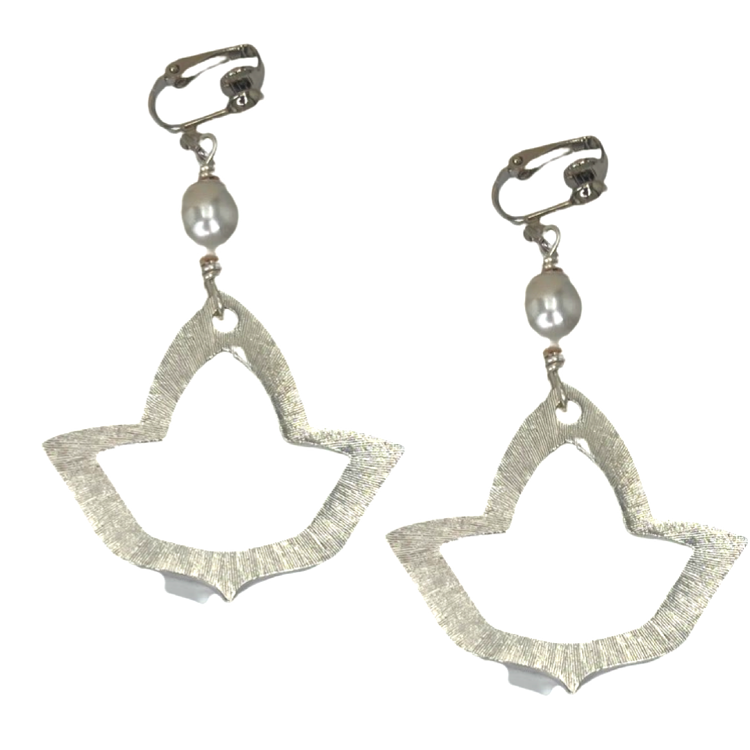 AKA Small Ivy Pearl Earring AKA Earrings Cerese D, Inc. Silver Clip On