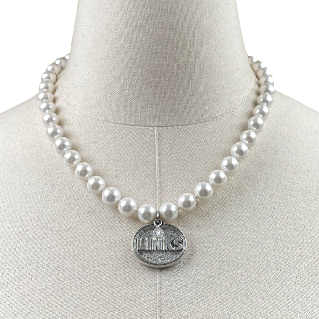 Links Classic Pearl 10 Necklace LINKS Necklaces Cerese D Jewelry Silver Oval