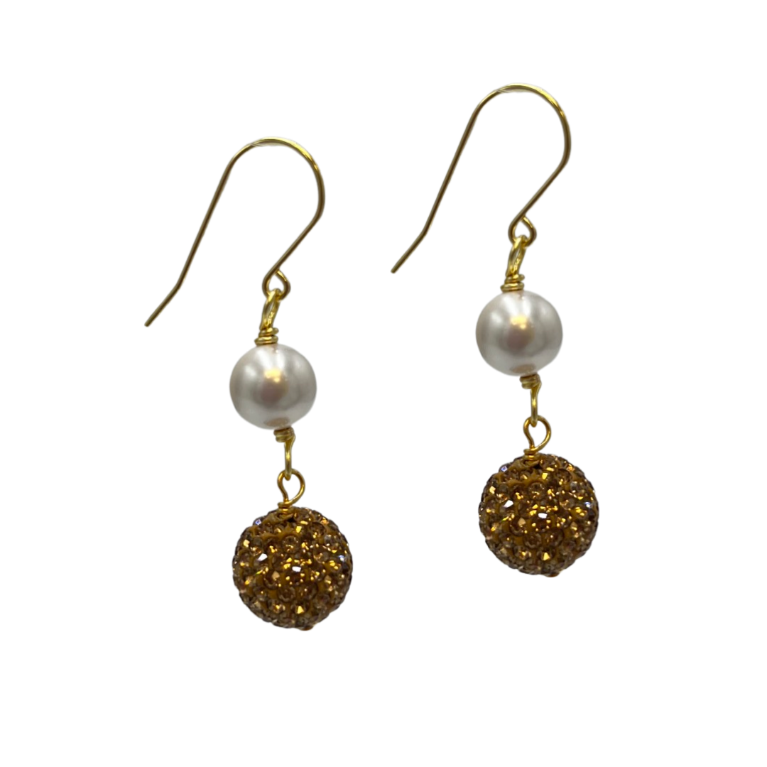 Pearl Spark Earring Earrings Cerese D, Inc. Gold