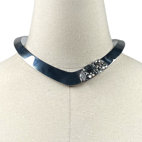 Alexandra Duchess Collar Necklace Necklaces Cerese D, Inc. Silver
