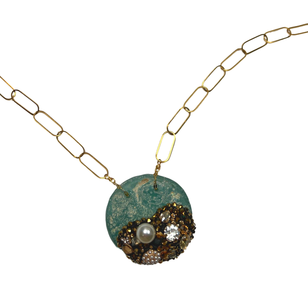 Peacock Roman Necklace OOAK Cerese D, Inc.