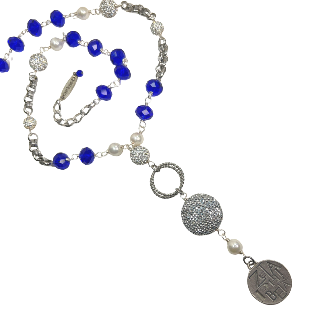 Zeta Millie Blue Necklace Zeta Necklaces Cerese D, Inc.   
