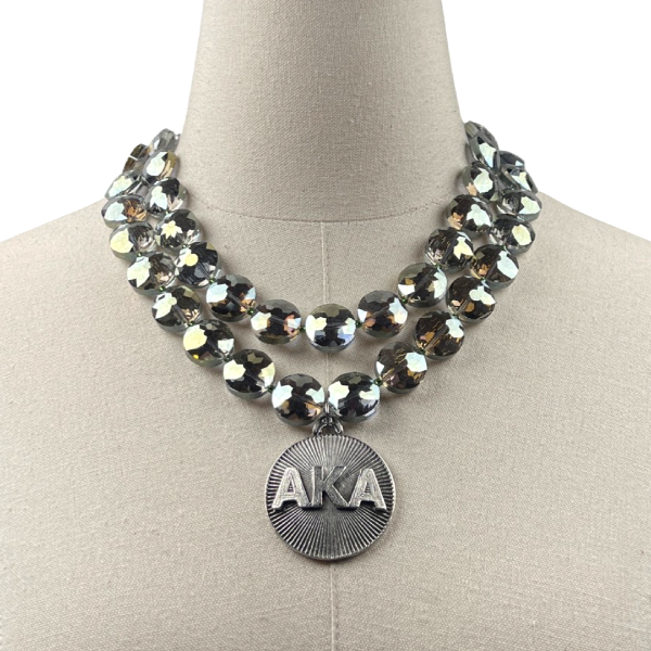 AKA Flor Iridescent Crystal Necklace AKA Necklaces Cerese D, Inc. Silver