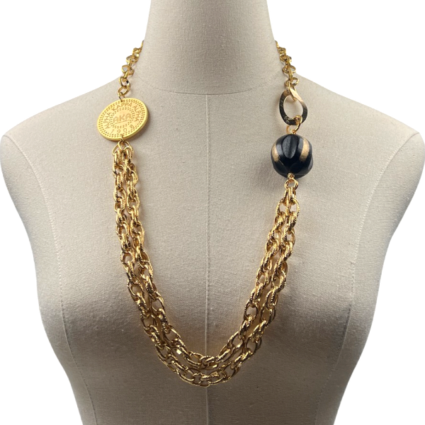 AKA Stunning Wood Chain Necklace AKA Necklaces Cerese D, Inc. Gold