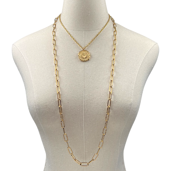 AKA Alluring Ivy Paper Clip Necklace Set AKA Necklaces Cerese D, Inc. Gold