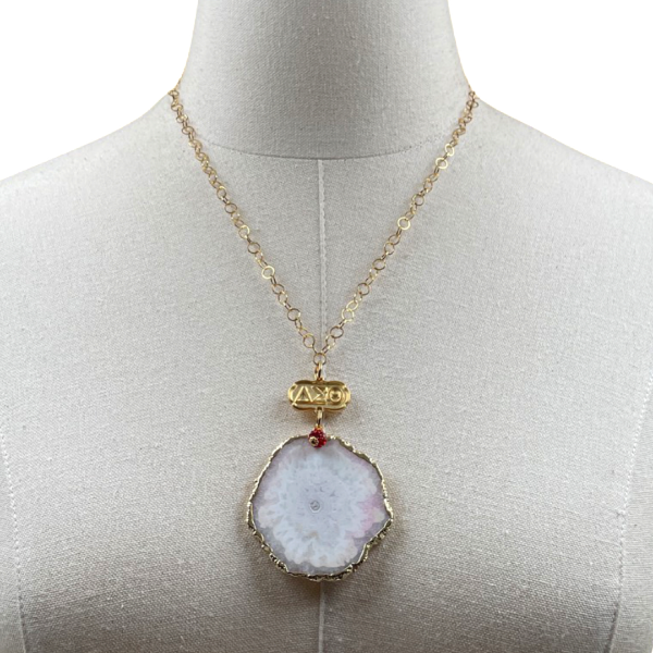 Delta Dainty White Agate Diva Necklace DELTA Necklaces Cerese D, Inc. Gold