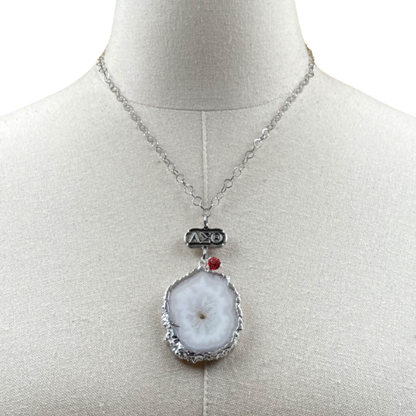 Delta Dainty White Agate Diva Necklace DELTA Necklaces Cerese D, Inc. Silver