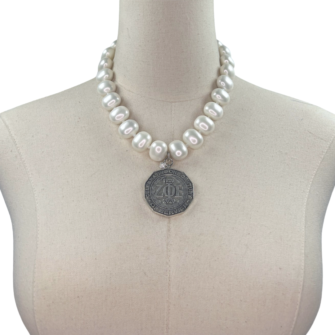 Zeta Classic Pearl Single Necklace Zeta Necklace Cerese D Jewelry Funky