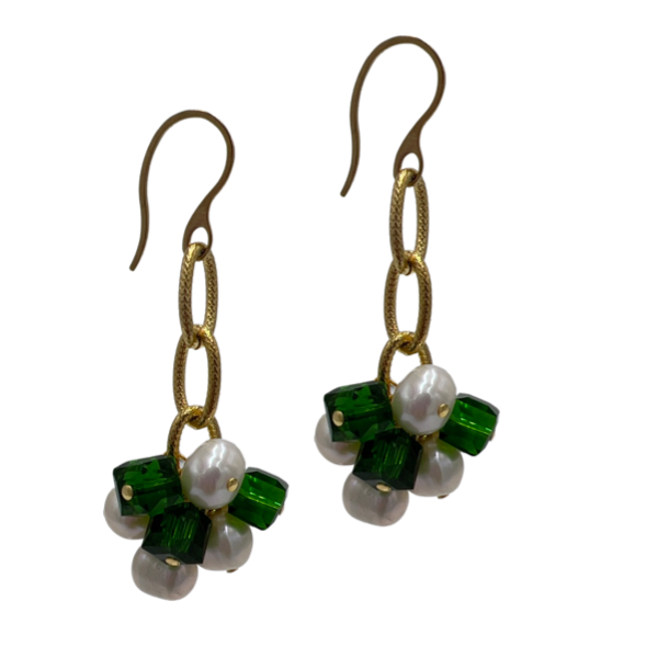 Sublime Beauty Earrings Earrings Cerese D, Inc. Green Gold