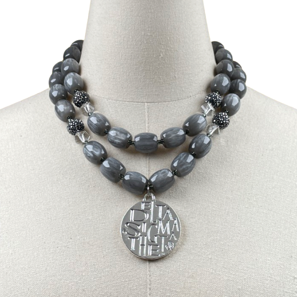 Delta Diva Grey Necklace Delta Necklace Cerese D, Inc. Silver