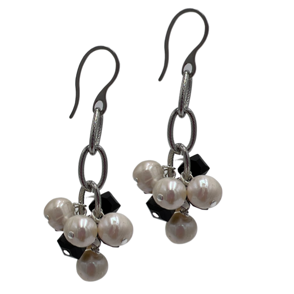 Sublime Beauty Earrings Earrings Cerese D, Inc. Black Silver