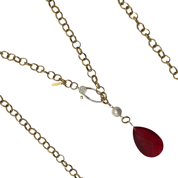 Delta Fortitude Teardrop Chain Necklace DELTA Necklaces Cerese D, Inc.