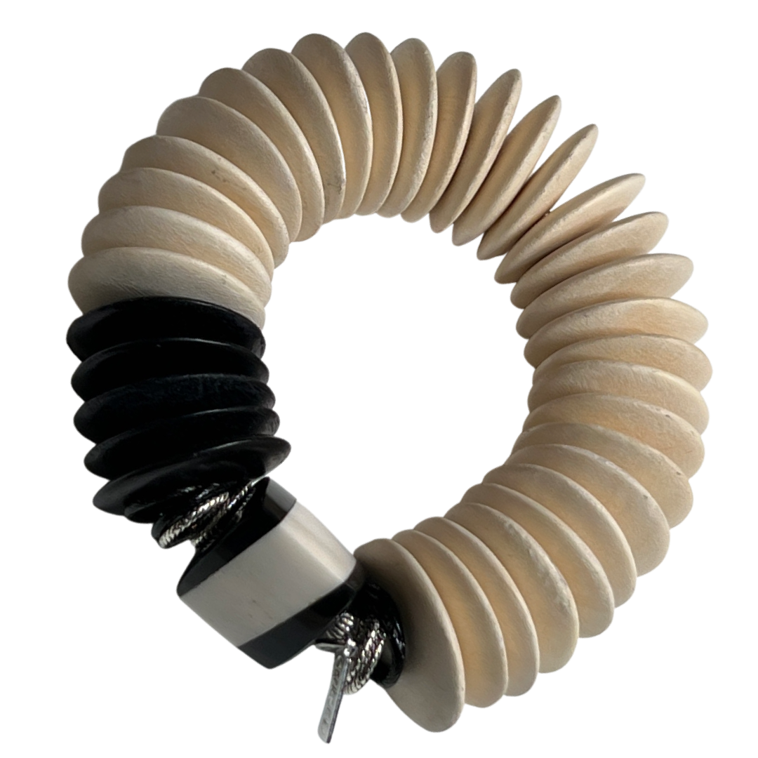 Pyramid Lock Bracelet Bracelets Cerese D, Inc. White Discs / Silver