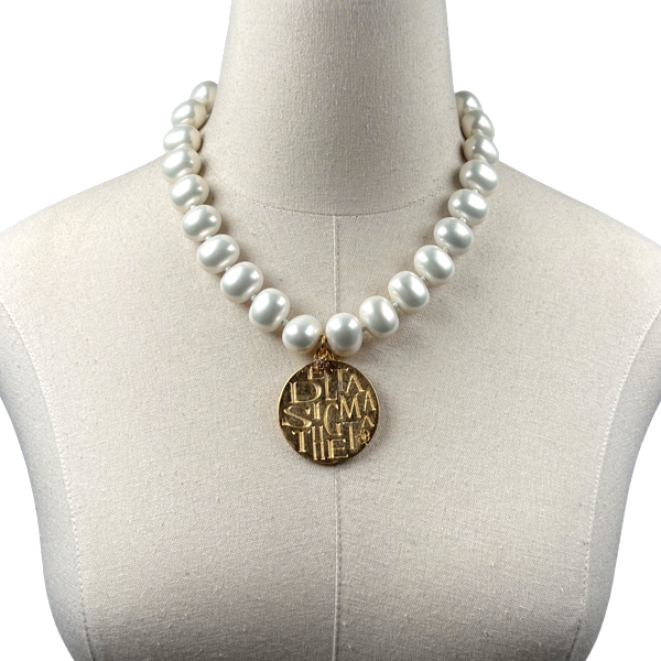Delta Classic Pearl Single Necklace DELTA Necklaces Cerese D Jewelry Gold Funky