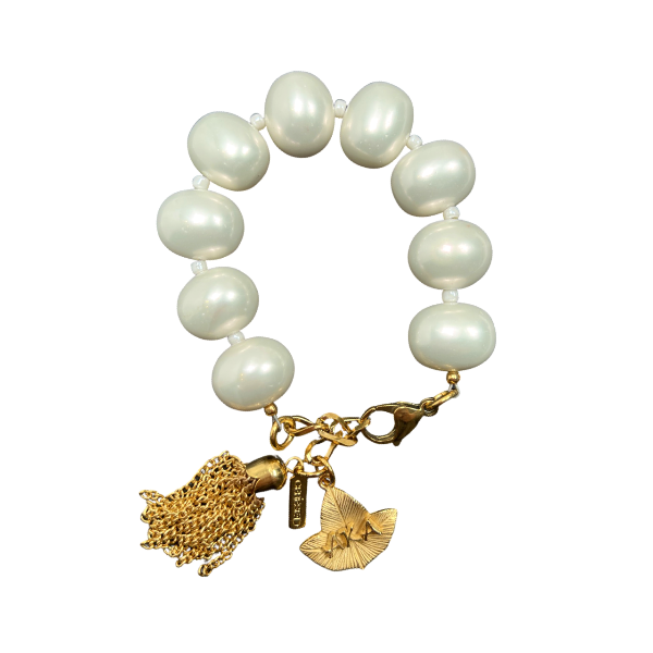 AKA Classic Pearl Bracelet AKA Bracelets Cerese D Jewelry Gold Leaf