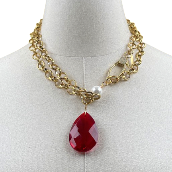 Delta Fortitude Teardrop Chain Necklace DELTA Necklaces Cerese D, Inc.