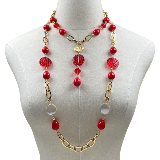 Delta Fantastic Red Necklace DELTA Necklaces Cerese D, Inc.