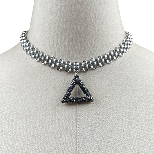 Delta Choker Pave Pyramid Necklace Delta Necklace Cerese D Jewelry Jet