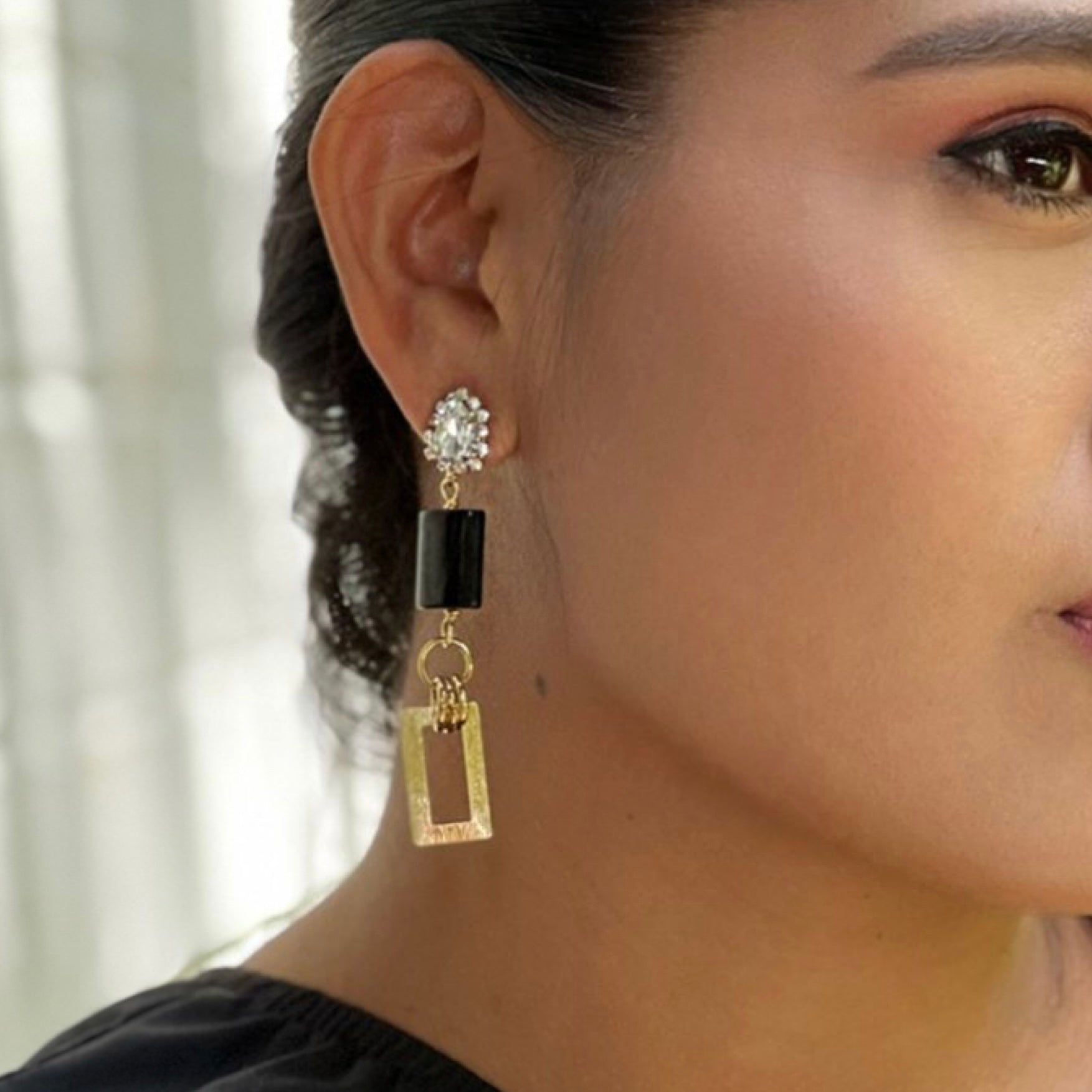 Rich Black Earring Earrings Cerese D, Inc.